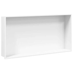 vidaXL Душ ниша, сребрист бяло, 62x32x9 см, неръждаема стомана