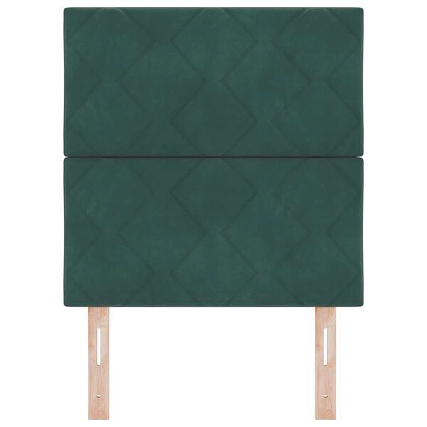 vidaXL Облегалка за глава с таблото Тъмнозелено 80 cm Кадифе