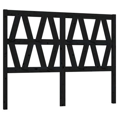 vidaXL Горна табла за легло, черна, 141x4x100 см, бор масив