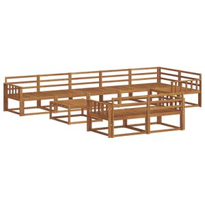 vidaXL Комплект дивани за открито 9 pcs Натурално