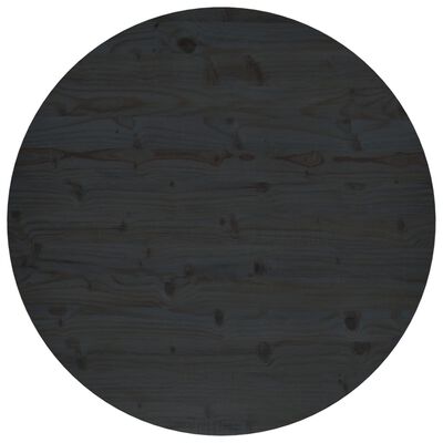 vidaXL Плот за маса, черен, Ø90x2,5 см, бор масив