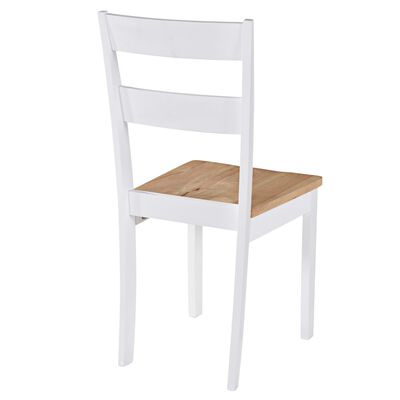 vidaXL Трапезни столове, 4 бр, бели, каучуково дърво масив