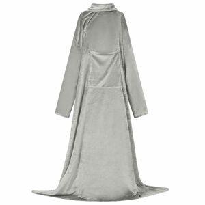 vidaXL Одеяло с качулка Сив Фланела