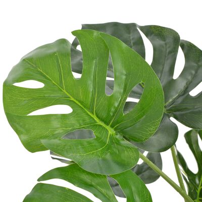 vidaXL Изкуствено растение монстера със саксия, зелено, 100 см