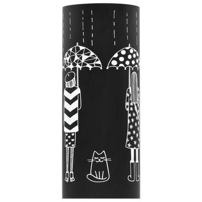 vidaXL Поставка за чадъри "Жени", стомана, черна