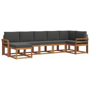 vidaXL Комплект дивани за открито 7 pcs Натурален и Антрацит