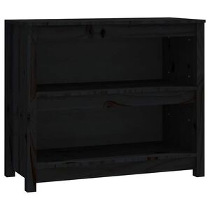 vidaXL Библиотека, черна, 80x35x68 см, бор масив
