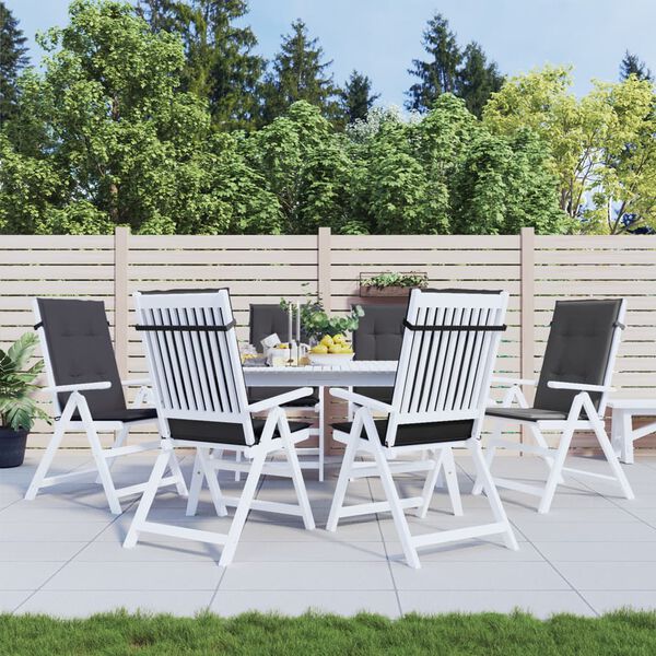 vidaXL Възглавници за стол 6 бр меланж антрацит 120x50x4 см плат