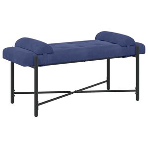vidaXL Пейка с копчета и възглавници Полицейско синьо 110 x 40 x 46 cm