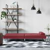vidaXL Диван с поставки за чаши, виненочервен, изкуствена кожа