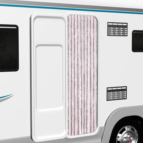 vidaXL Ресни за врата против мухи, сиво и розово, 56x200 см, шенил