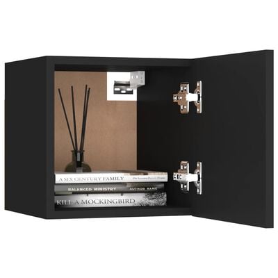 vidaXL ТВ шкафове за стенен монтаж, 2 бр, черни, 30,5x30x30 см