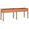 vidaXL Саксия с вложка кафява 203x53x76 см масивна ела