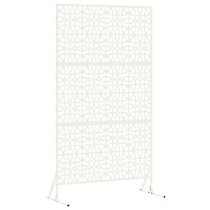 vidaXL Екран за уединение 100 x 50 x 180 см Стомана Бяло
