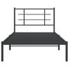 vidaXL Метална рамка за легло с горна табла, черна, 107x203см
