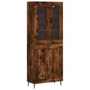 vidaXL Висок шкаф, опушен дъб, 69,5x34x180 см, инженерно дърво