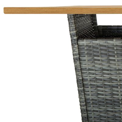 vidaXL Градински бар комплект с възглавници, 3 части, сив полиратан