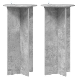 vidaXL Стойка за растения 2 pcs Бетонно сиво 40 x 40 x 80 cm