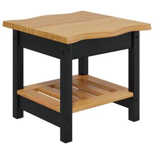 VidaXL Странична маса с рафт EKAI Черно 50 x 50 x 45,5 см