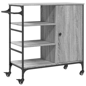 vidaXL Кухненска количка сив сонома 87,5x38,5x84,5 см инженерно дърво