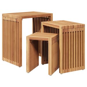 vidaXL Странична масичка за градина 3 бр. Кафяво 33 x 44,5 x 51 см