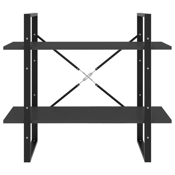 vidaXL 2-етажна библиотека, сива, 80x30x70 см, инженерно дърво