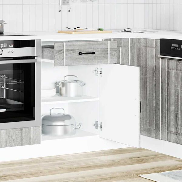 vidaXL Кухненски шкаф Lucca, сив сонома, инженерна дървесина