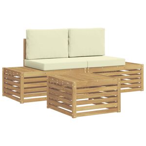 vidaXL Комплект дивани за открито Бяло 59 x 59 x 37 см Полиестер