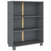 vidaXL Шкаф за книги HAMAR, тъмносив, 85x35x112 см, борово дърво масив