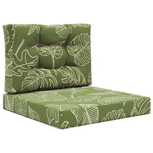 vidaXL Възглавница за диван на открито 2 pcs Дизайн с листа Полиестер