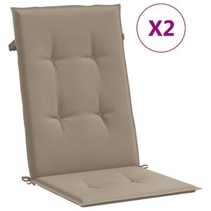 vidaXL Възглавници за столове с облегалки 2 бр таупе 120x50x3 см плат