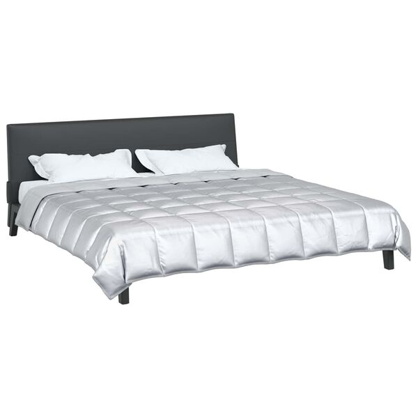 vidaXL Летен юрган Сребрист 240 х 260 см Сатен и микрофибър