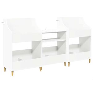 vidaXL Комплект медийни рафтове 3 бр. Бяло 212 x 46 x 112 cm