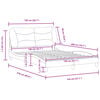 vidaXL Рамка за легло без матрак Hvar, капучино, 140x200 см, изкуствена кожа