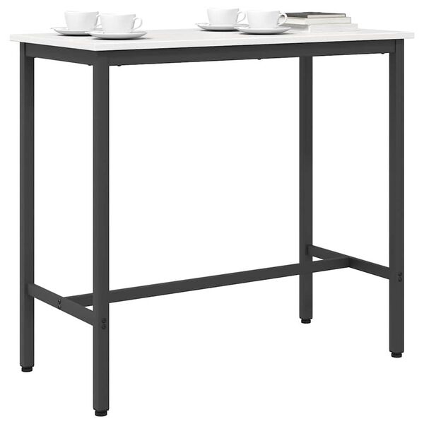 vidaXL Маса Бяло 100 x 50 x 91 cm Инженерна дървесина и стомана