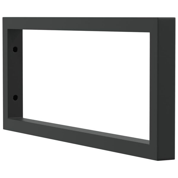 vidaXL Рафтови скоби за мивка, 2 бр, черен, правоъгълни, стомана