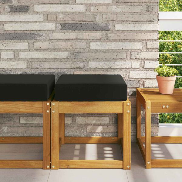 vidaXL Възглавница за открито седалка Черен 40 x 40 x 8 см