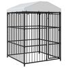 vidaXL Външна клетка за кучета с покрив, 150x150x210 см