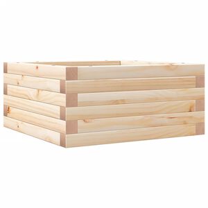 vidaXL Градинска кашпа 50x50x23 см масивна борова дървесина