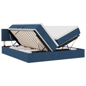 vidaXL LED легло за съхранение с матрак Синьо 180 x 200 cm Текстил