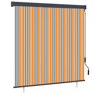 vidaXL Ролетна щора Жълто и Синьо 180 x 250 cm Текстил и Алуминий