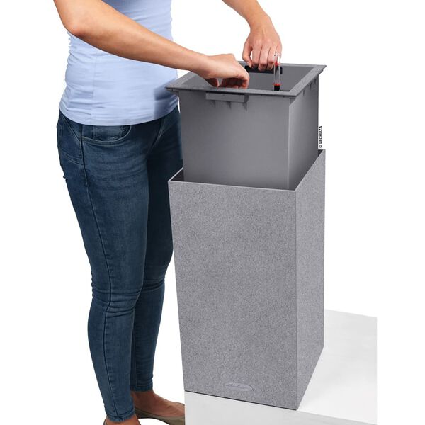 LECHUZA Плантер CANTO Stone 30 High ALL-IN-ONE, каменно сив