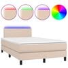 vidaXL Боксспринг легло с матрак LED капучино 120x200 см