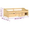 vidaXL Дневно легло с 3 чекмеджета IRUN 90x200 см бор масив