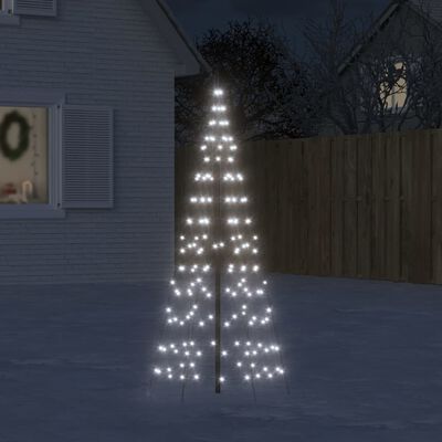 vidaXL Коледна елха стрингове за пилон 200 LED студено бяло 180 см