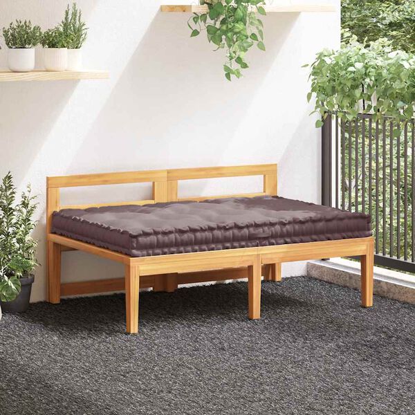 vidaXL Палетна възглавница за под, памук, 120x80x10 см, таупе