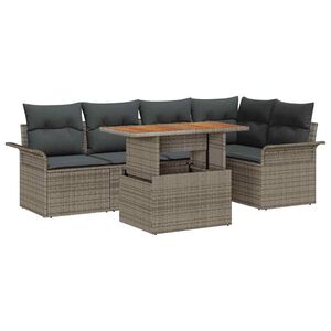 vidaXL Градински Софа Комплект с възглавница 6 pcs Сив