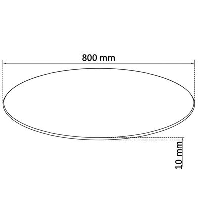 vidaXL Темпериран стъклен плот за кръгла маса, 800 мм