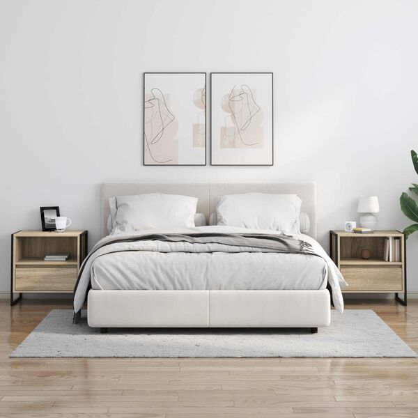 vidaXL Нощно шкафче Сонома 50 x 39,5 x 50 см Инженерно дърво