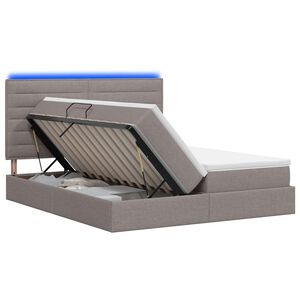 vidaXL LED легло за съхранение с матрак Таупе 180 x 200 cm Текстил